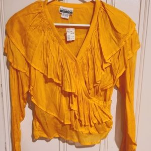 Vintage ruffled gauze top